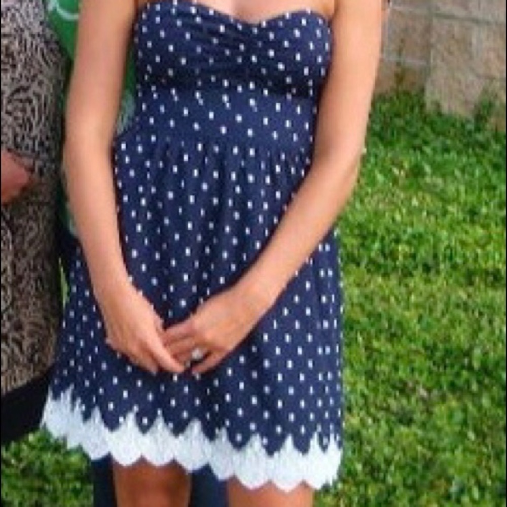Navy Polka Dot Dress